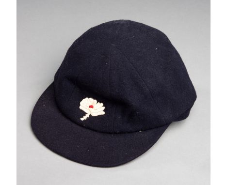 Arthur Booth Yorkshire County Cricket Club cap awarded in 1946,blue with white rose, named inside ARTHUR BOOTH; sold together