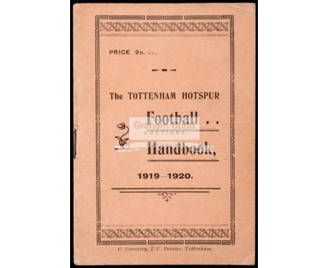 Tottenham Hotspur club handbook season 1919-20,the first issue after the First World War, very good condition