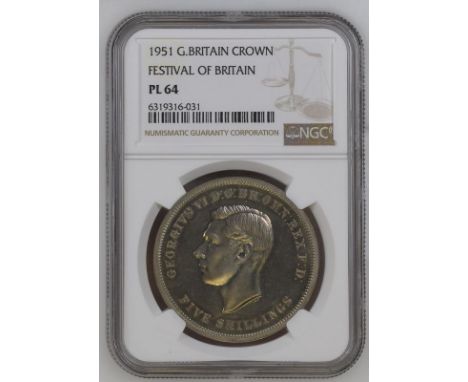 UNITED KINGDOM. George VI, 1936-52. CuproNickel crown, 1951. Royal Mint. Prooflike. Struck to commemorate the Festival of Bri