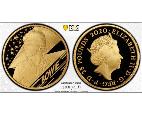 UNITED KINGDOM. Elizabeth II, 1952-. Gold 25 pounds, 2020. Royal Mint. Proof. The third release from the "Music Legends" seri