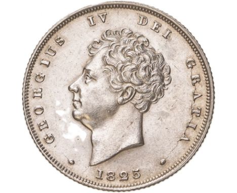 UNITED KINGDOM. George IV, 1820-30. Silver shilling, 1825. Royal Mint. Bare head of George IV facing left; date below; GEORGI