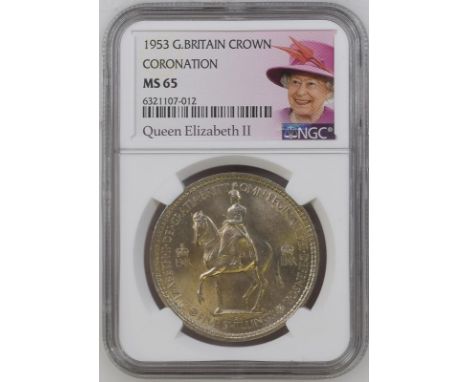 UNITED KINGDOM. Elizabeth II, 1952-. CuproNickel crown, 1953. Royal Mint. A crown is a 5 shilling coin. This commemorative cr