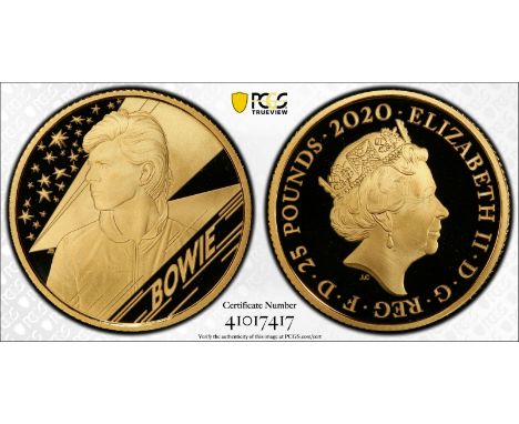 UNITED KINGDOM. Elizabeth II, 1952-. Gold 25 pounds, 2020. Royal Mint. Proof. The third release from the "Music Legends" seri