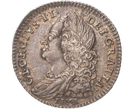 GREAT BRITAIN. George II, 1727-60. Silver sixpence, 1746 LIMA. LIMA, GEORGIVS. Older laureate and draped bust facing left. Le