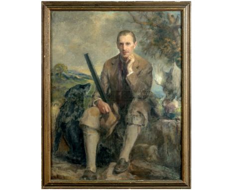 HENRY HARRIS BROWN (BRITISH, 1864-1948) Portrait of Major Cecil M Wills Oil on canvas Labelled verso 140cm x 109cm