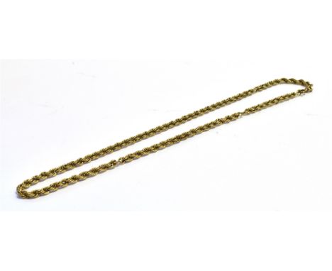 A MARKED 9K ROPE TWIST CHAIN NECKLACE Length 40cm, weight 6g Condition Report : Working clasp Condition reports are offered a