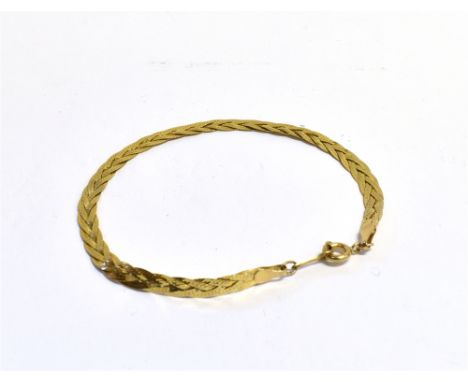 A MARKED 375 SNAKE CHAIN BRACELET Length 18cm, weight 2.5g Condition Report : Working clasp Condition reports are offered as 