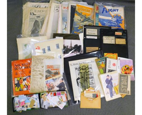 Various ephemera, etc., after Lawson Wood The Scott Scotched Book, prints, modern postcards Wind In The Willows, various vint