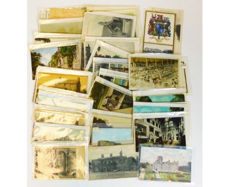 Various  postcards, early 20thC, black and white street scenes, scenery, Derbyshire, etc. to include Castleton Wright's Form 