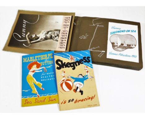A Skegness Is So Bracing official guide, another for Mablethorpe and Sutton Sea Sand and Sun and photograph album containing 