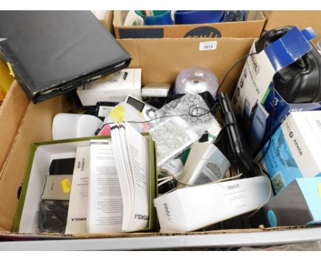 Household china and effects, I-pad with 25cm screen, other electrical items, G-Tech etc.  (1 box)