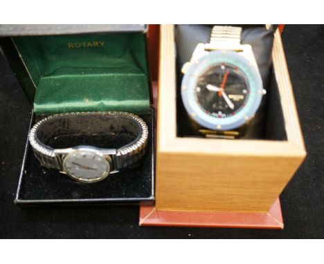 Vintage Rotary wristwatch with box & Minster wristwatch 