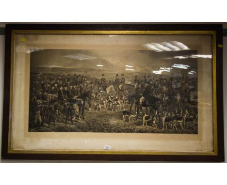 OLD BLACK AND WHITE PRINT OF THE CURRAGHMORE HUNT 1877