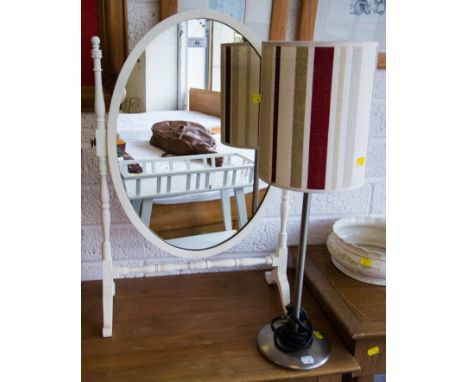 OVAL PAINTED TOILET MIRROR AF + TABLE LAMP