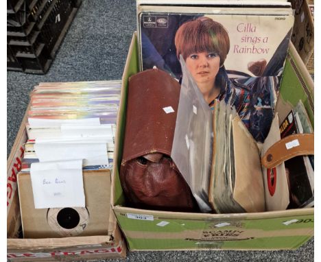Collection of vinyl LPs and RPM 45s to include: The Beatles, Bee Gees, Rolling Stones, Tears For Fears, Elton John, Meat Loaf