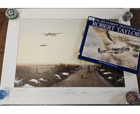 Robert Taylor, 'The Air Combat Paintings Of', single hardback volume with dust jacket, together with, after Gerald Coulson, C