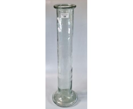 Vintage glass cylinder laboratory measuring vase. 57cm high approx. (B.P. 21% + VAT)
