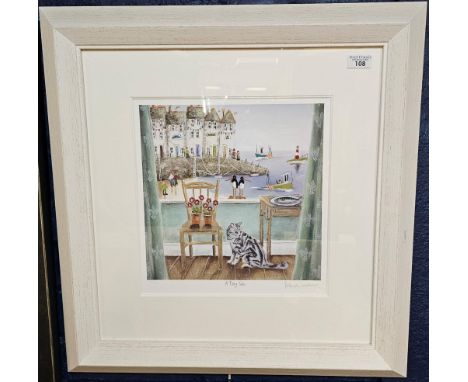 After Rebecca Lardner, 'A Fishy Tale', giclee coloured print on paper, signed by the Artist. With COA verso. No. 150/195. 31x