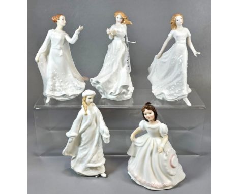 Five Royal Doulton bone china figurines to include: 'Friendship', 'Christmas Lantern', 'Amanda', 'Thank You' and 'Wisdom'. (5
