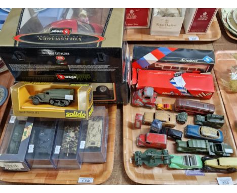 Collection of vintage play worn and other boxed diecast model vehicles, to include: Dinky Toys Hudson Sedan, Dinky Meccano ar