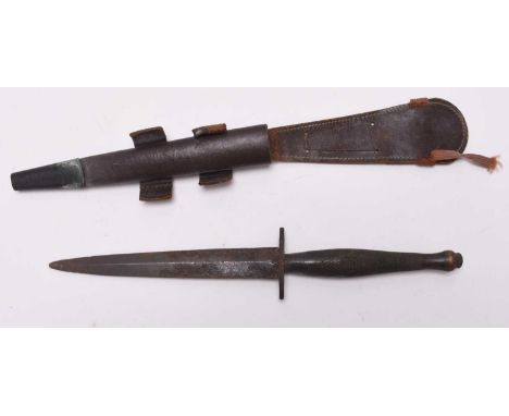A Second World War Fairbairn-Sykes pattern fighting knife, Second Pattern (Type II), stamped 'B-2' to the crossguard indicati