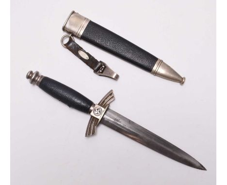 A German Third Reich DLV / NSFK Flying Dagger manufactured by Gebr Heller Marienthal, 1st pattern short flyer's knife with da