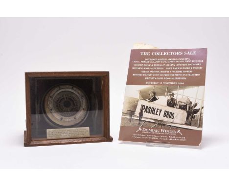 AVIATION INTEREST - An early aircraft compass, the liquid-filled bowl with a card signed 'The Clift Patent', gimbal-mounted i