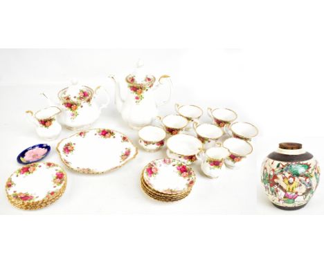 ROYAL ALBERT; an 'Old Country Roses' part tea service, approximately twenty-five pieces, together with a Moorcroft Magnolia p