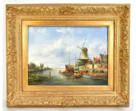 UNATTRIBUTED; oil on panel, Dutch harvest scene beside windmill, unsigned, 29 x 39cm, framed.Additional InformationFrame is m