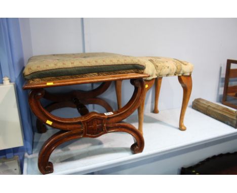 An 'X' frame stool and another