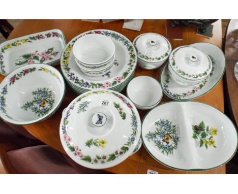 A selection of Royal Worcester floral decorated dinnerware 