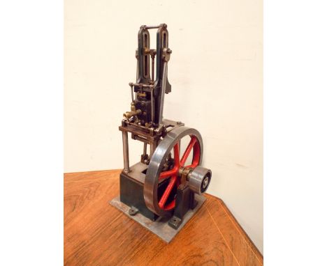 A live steam model beam engine approx 8" x 5", 141/2" tall 