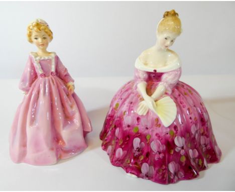 A Royal Doulton lady figure 'Victoria' HN2471 and a Royal Worcester figurine 'Grandmothers Dress' by FG Doughty numbered 3081