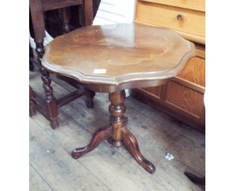 An Italian style floral decorated occasional table on pillar and tripod base 