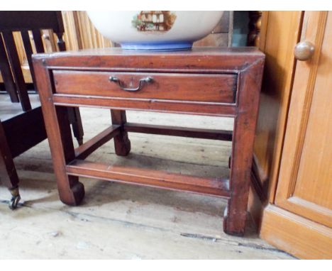 A small hardwood coffee or lamp table fitted drawer 