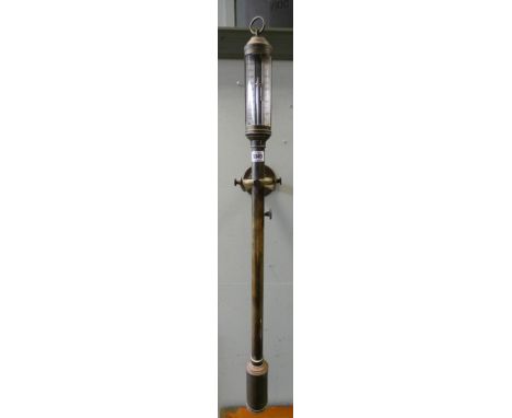 A 19th century brass gimble mounted barometer engraved R N Defterre Lisbon      In good condition, no visible signs of damage
