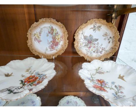 A large collection of decorative Limoges porcelain cabinet plates and part dessert services nineteen pieces in the lot 