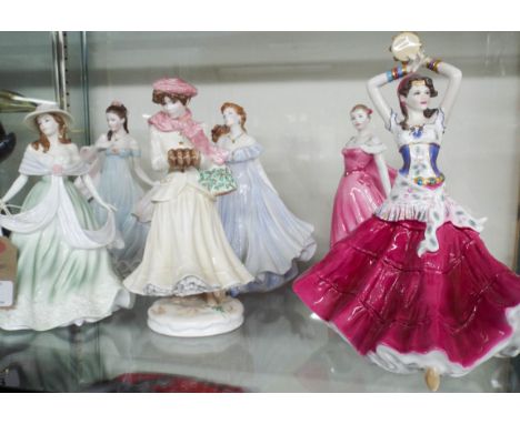 A collection of six Royal Worcester figurines to include Gypsy Princess   No obvious signs of damage