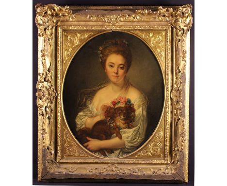 After Jean-Baptiste Greuze (1725-1805). A Fine 19th Century Copy of an 18th Century Portrait of Madame de Porcin 1774, The ov