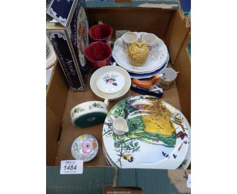 A quantity of china to include; four Royal Doulton 'Wind in the Willows' plates, three Wedgwood 'Country Panorama' plates, St