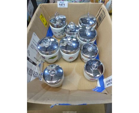 A quantity of Royal Worcester egg coddlers.