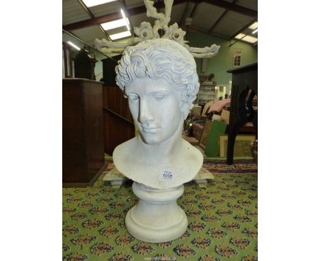 An interesting large terracotta model of the head of a Greek athlete by Austin Productions (original in Athens museum), 18" t