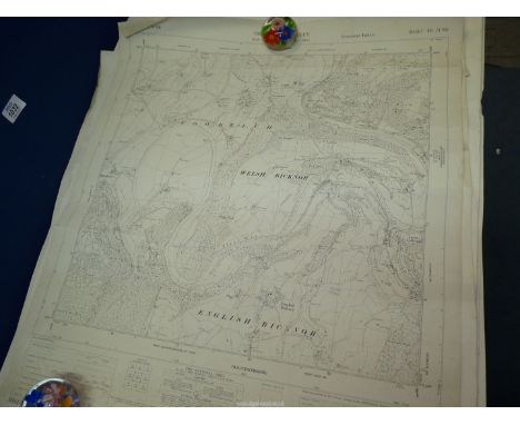 A quantity of Ordnance Survey maps relating to Abergavenny and surrounding area including Coedprior Common, Abergavenny, Deri