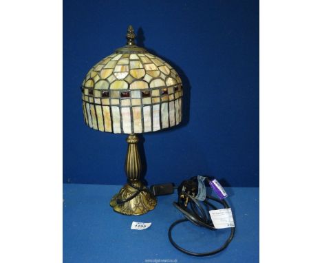 A contemporary Tiffany style lamp, 14" tall.