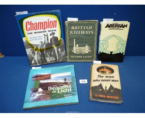 Five first edition books, Aberfan A Disaster and its Aftermath by Joan Miller, Beacons of Light by Nick Jenkins, The Man Who 