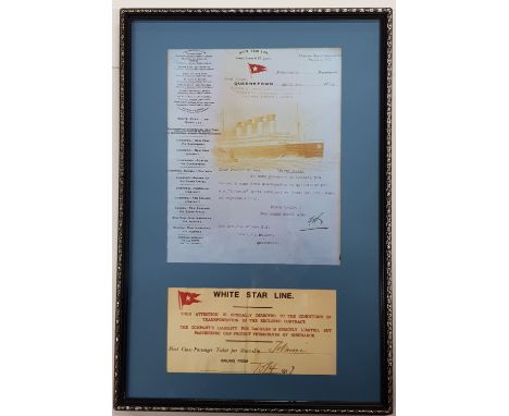 REPRODUCTION TITANIC TICKET &amp; EPHEMERA
