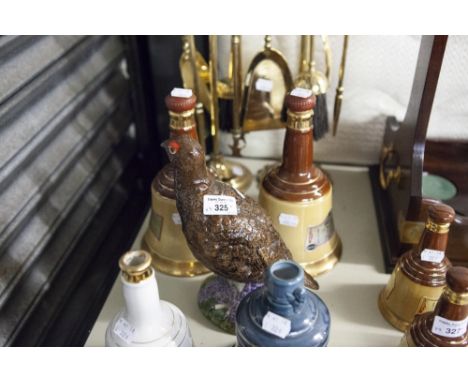 A BESWICK MATTHEW GLOAG 'THE FAMOUS GROUSE' LIQUOR' BOTTLE AND TWO WADE BELLS OLD SCOTCH WHISKEY 26 2/3 fl oz  CONTAINERS (NO