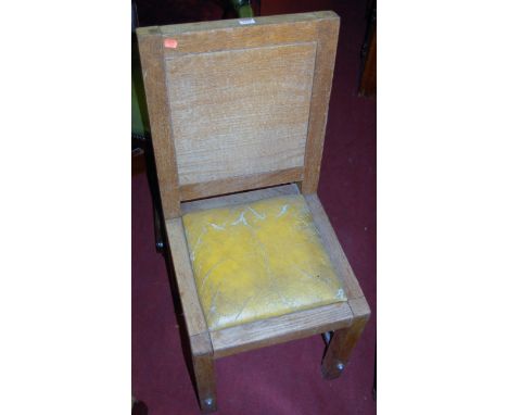 A pair of mid-20th century Danish light oak panelled back dining chairs