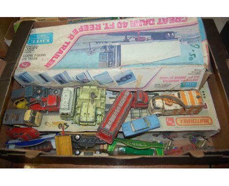 A quantity of mixed loose playworn Corgi Toys diecast together with a quantity of Matchbox and Ertl road haulage kits (incomp