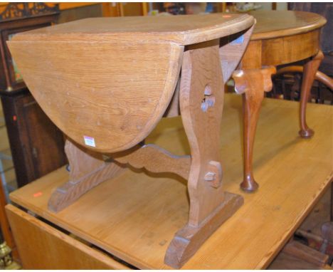 Occasional furniture, to include standard lamp, 1930s oak three-tier folding cake-stand, oak dropflap occasional table, and a